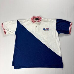 Vintage EDS Mens Indy Car Sponsor Polo Shirt Colorblock Sz XXL Racing 90s USA